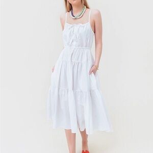 Ciao Lucia Brigida White Midi Dress - Size Small S